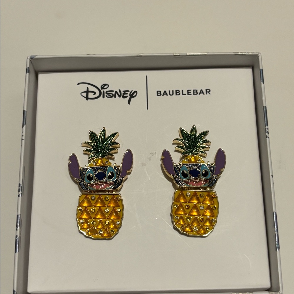 Disney Baublebar Stitch Pineapple Earrings Gift Box #BC2
